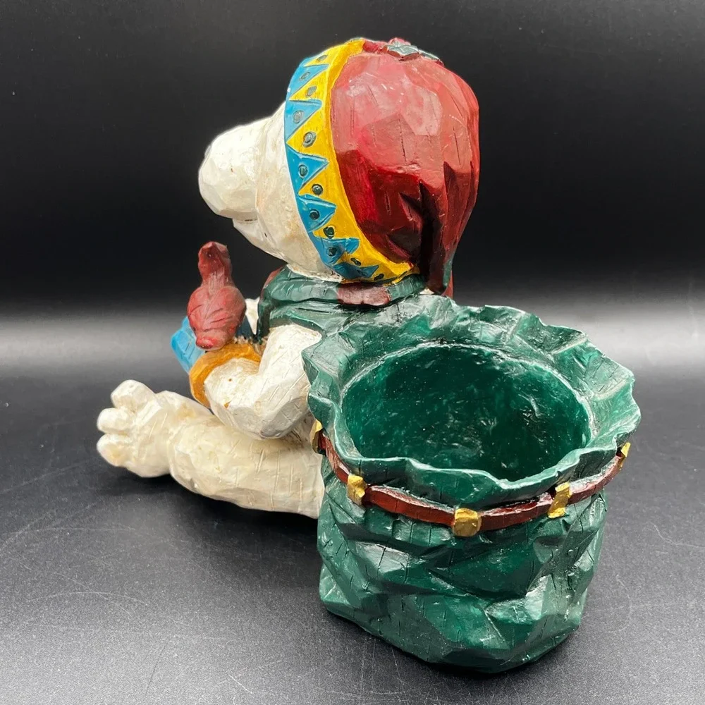 Holiday Resin Polar Bear Figurine Planter Candy Dish Cardinal Gift Sack 6.5